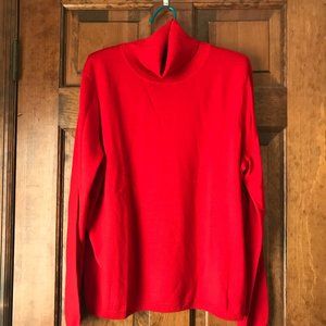 NWT Pendleton Red Merino Wool Lightweight Turtleneck Sweater Petite XL